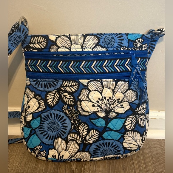 Vera Bradley Blue Bayou Crossbody Purse Double Front Zippers - Picture 5 of 10